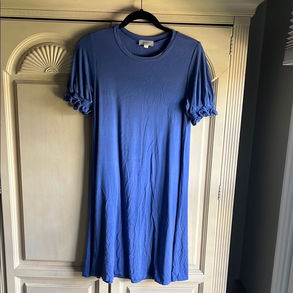 LOFT Blue Ruffle Sleeve Dress